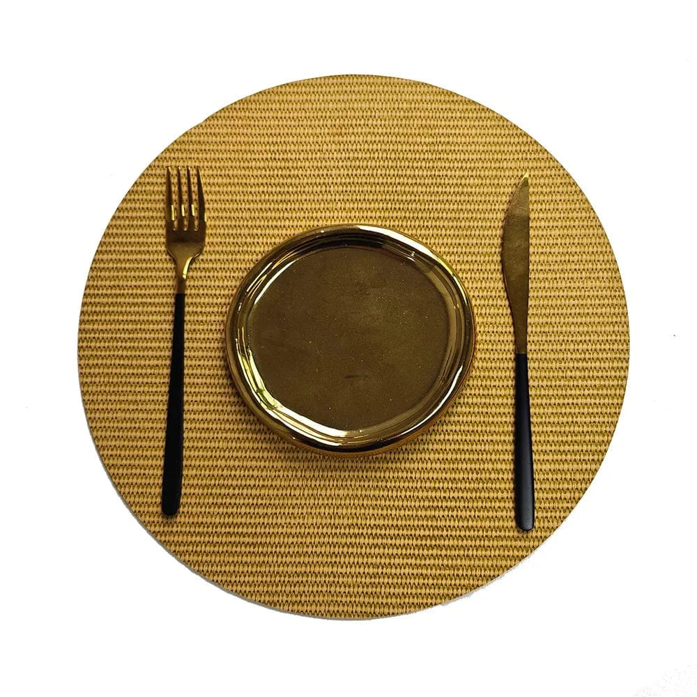 Set de table jaune rond | Joli Set de Table Jaune / 33cm / Rond