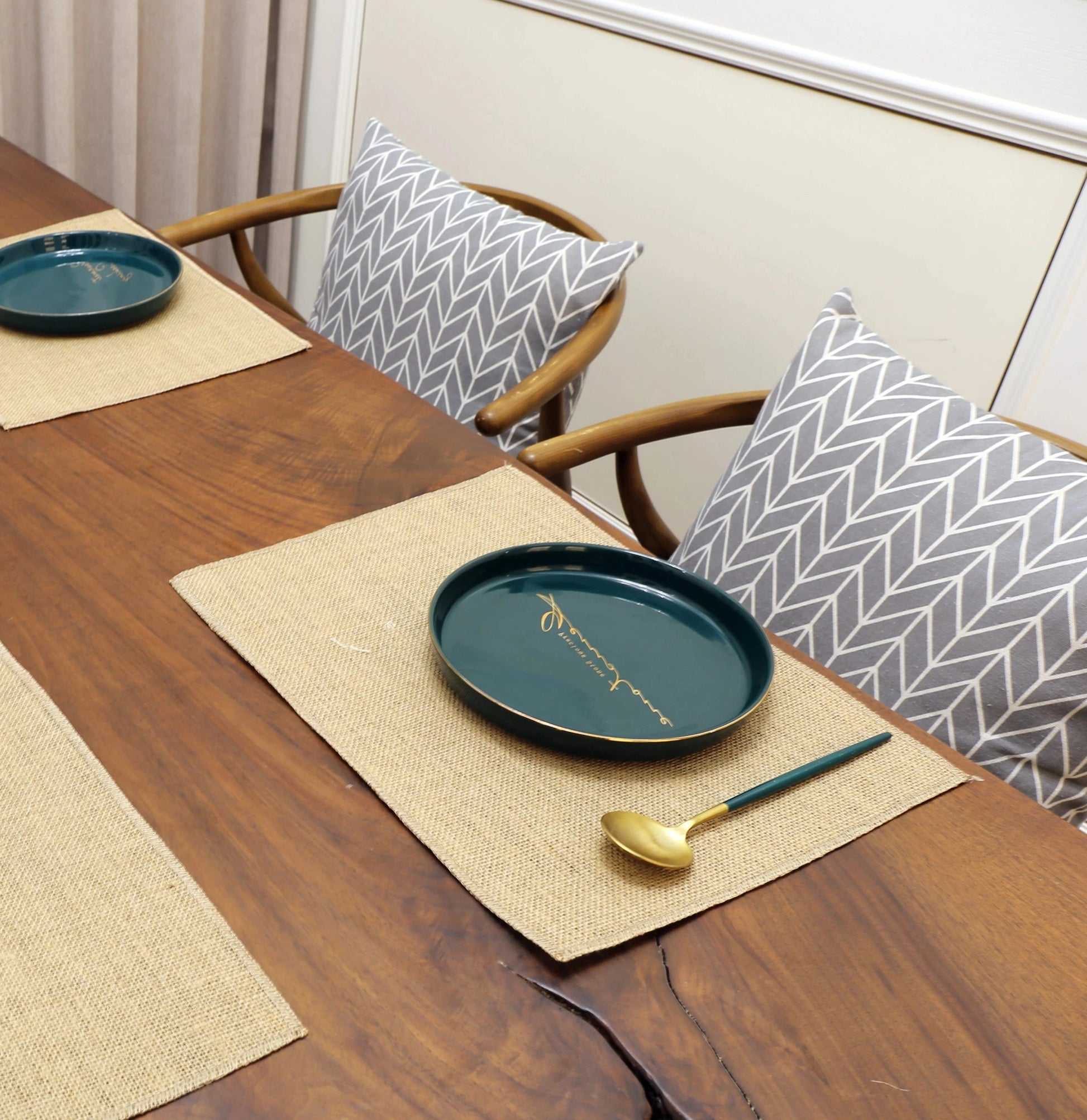 Set de table jute rectangulaire | Toile antidérapante | Joli Set de Table 1 pièce / Rectangulaire