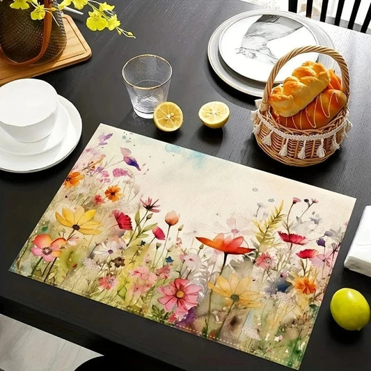 Set de table lin blanc | Printemps | Joli Set de Table Floral 1 / 30x40cmX2pc