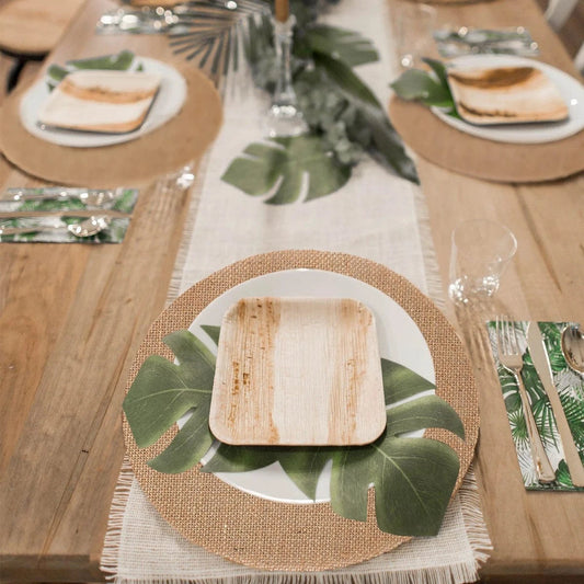Set de table naturel rond | Joli Set de Table Style 1 / Comme affiché