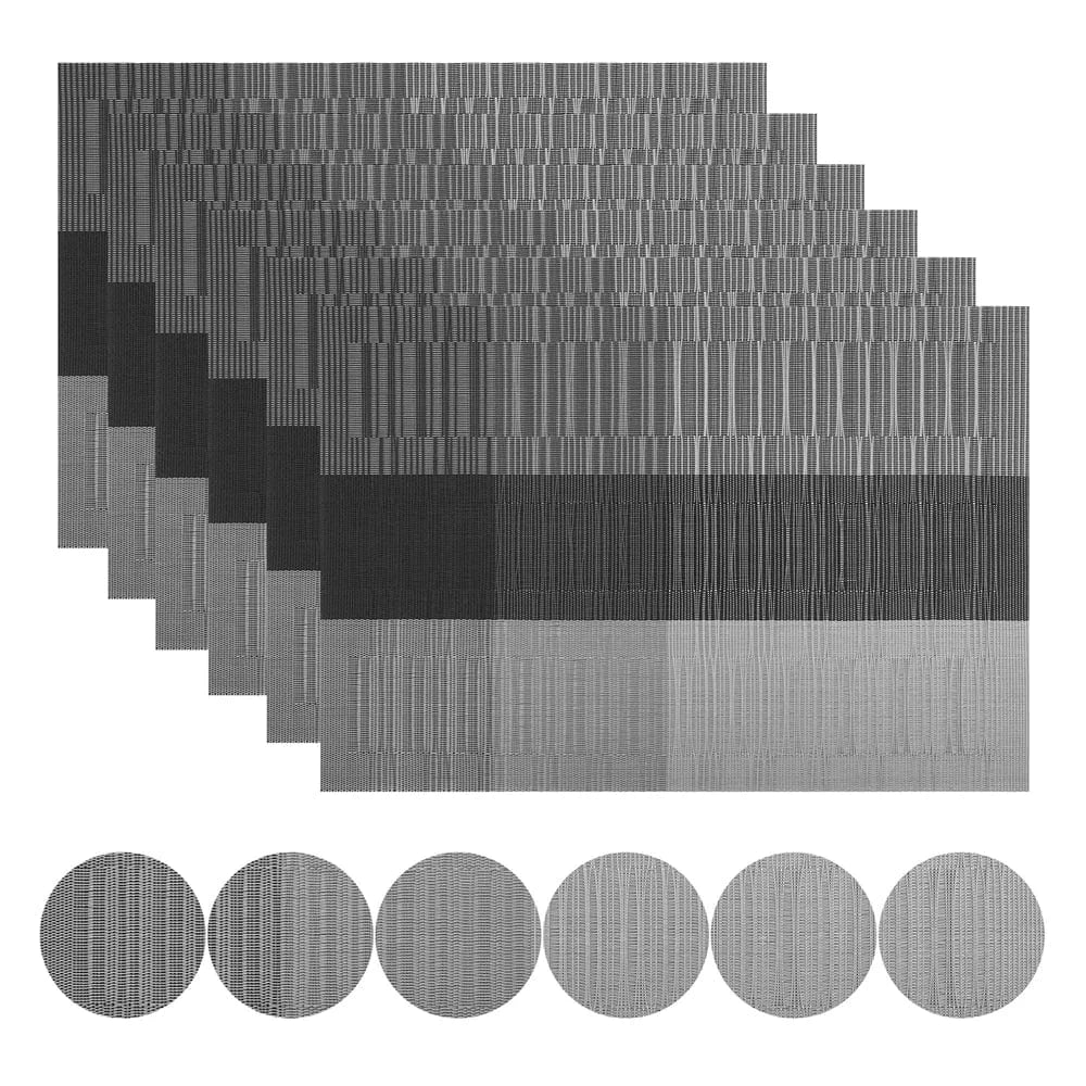 Set de table noir rectangulaire | Moderne | Joli Set de Table Gris noir / 30x45cm
