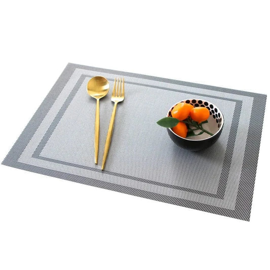 Set de table plastifié rectangulaire | Gris lavable | Joli Set de Table Hx-cd032-02 / 6pcs