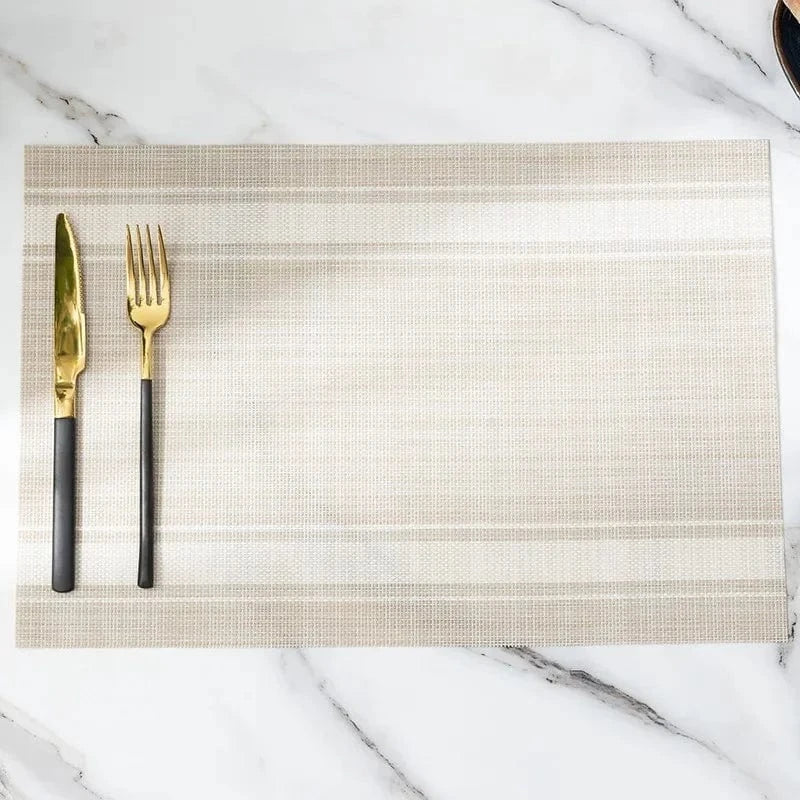 Set de table plastique | Bandes colorées | Joli Set de Table F-Beige / 6PC / 30X45CM