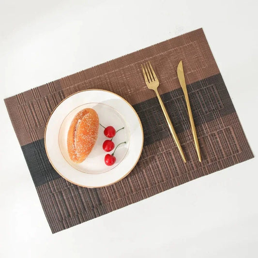 Set de table plastique rigide | Brun | Joli Set de Table Zj-cd018-03 / 6pcs