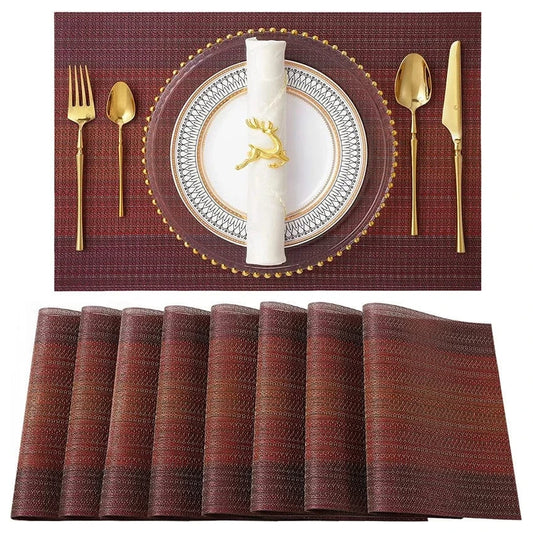 Set de table plastique rouge | Luxe | Joli Set de Table I / 8pcs set