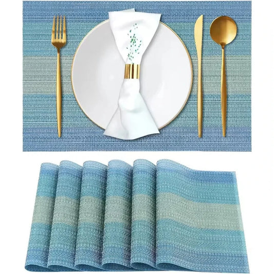 Set de table rectangle bleu | Océan | Joli Set de Table 6 pièces / 45x30cm / Rectangulaire