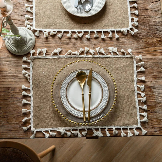 Set de table rectangulaire | Fête | Joli Set de Table Jute à balai / 30x45cm