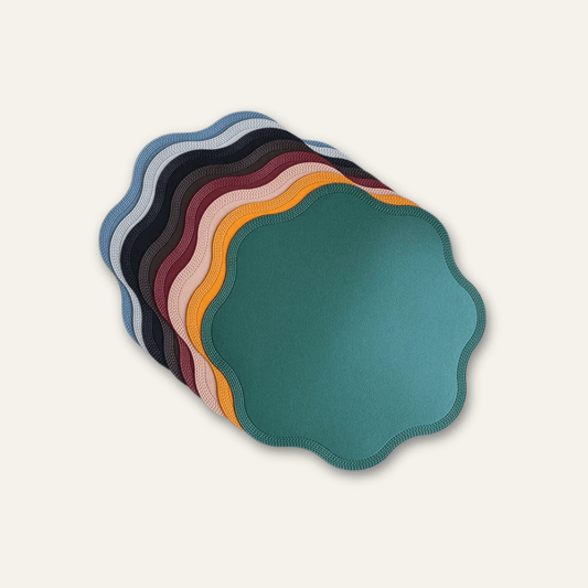 Set de table rond cuir | Fleur | Joli Set de Table