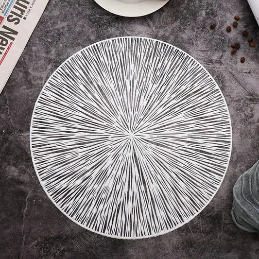 Set de table rond design | Joli Set de Table Argent 38cm / 4PCS