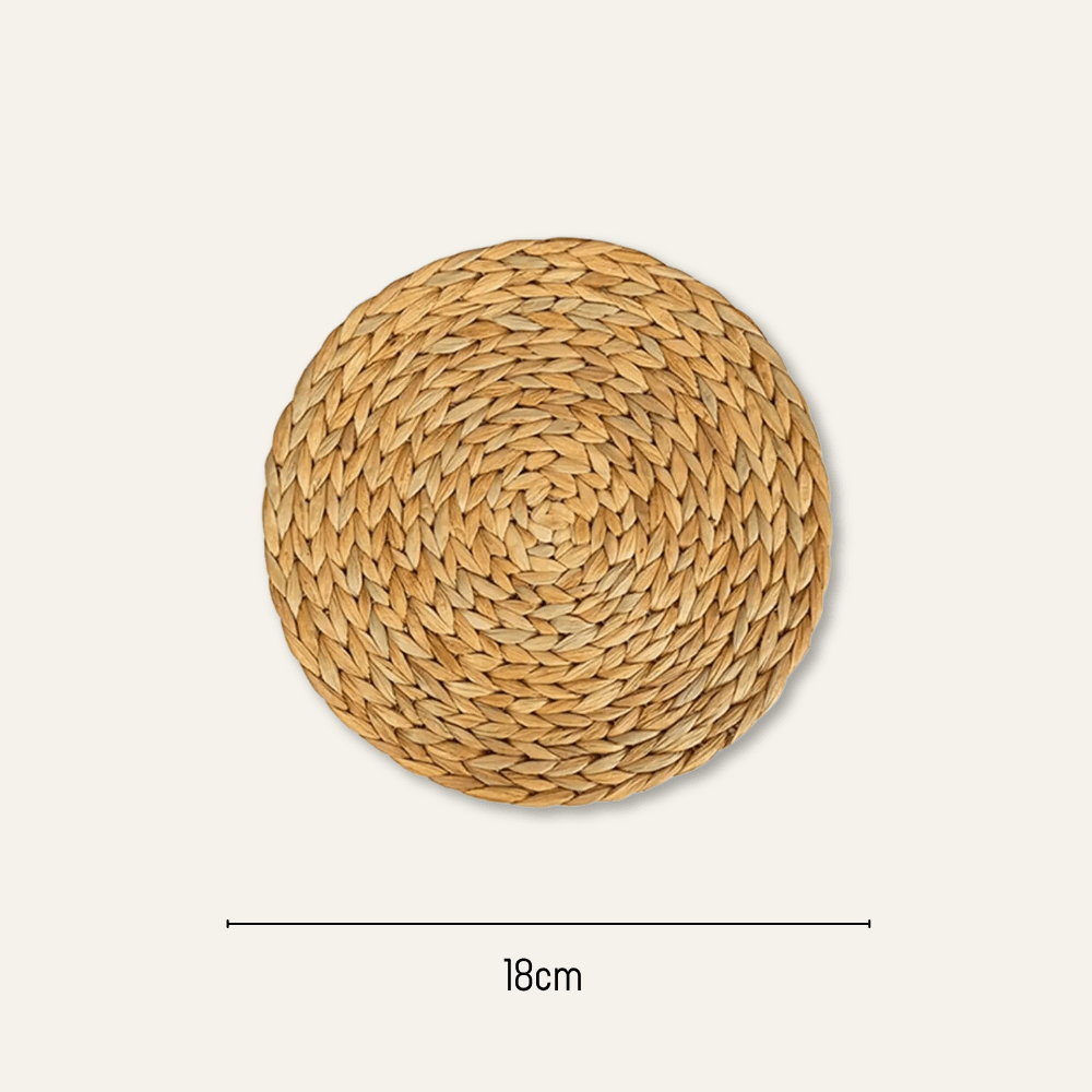 Set de table rond en rotin rigide | Naturel | Joli Set de Table 18cm / Lot de 1 pièce