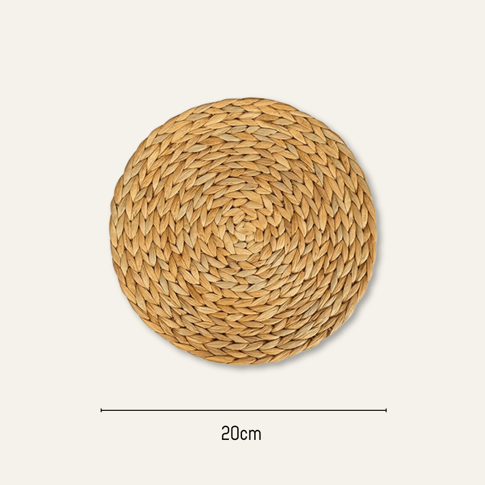 Set de table rond en rotin rigide | Naturel | Joli Set de Table 20cm / Lot de 1 pièce