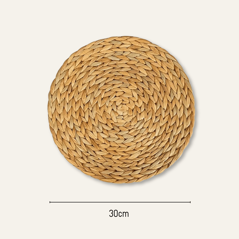 Set de table rond en rotin rigide | Naturel | Joli Set de Table 30cm / Lot de 1 pièce