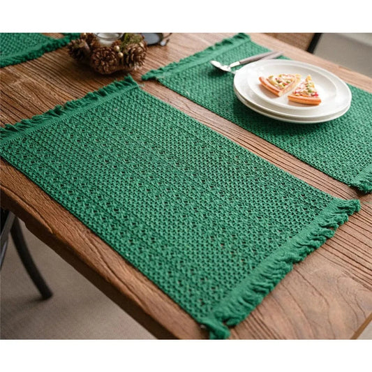 Set de table tissu | Vert tressé | Joli Set de Table 13 / 30X50cm 1pc